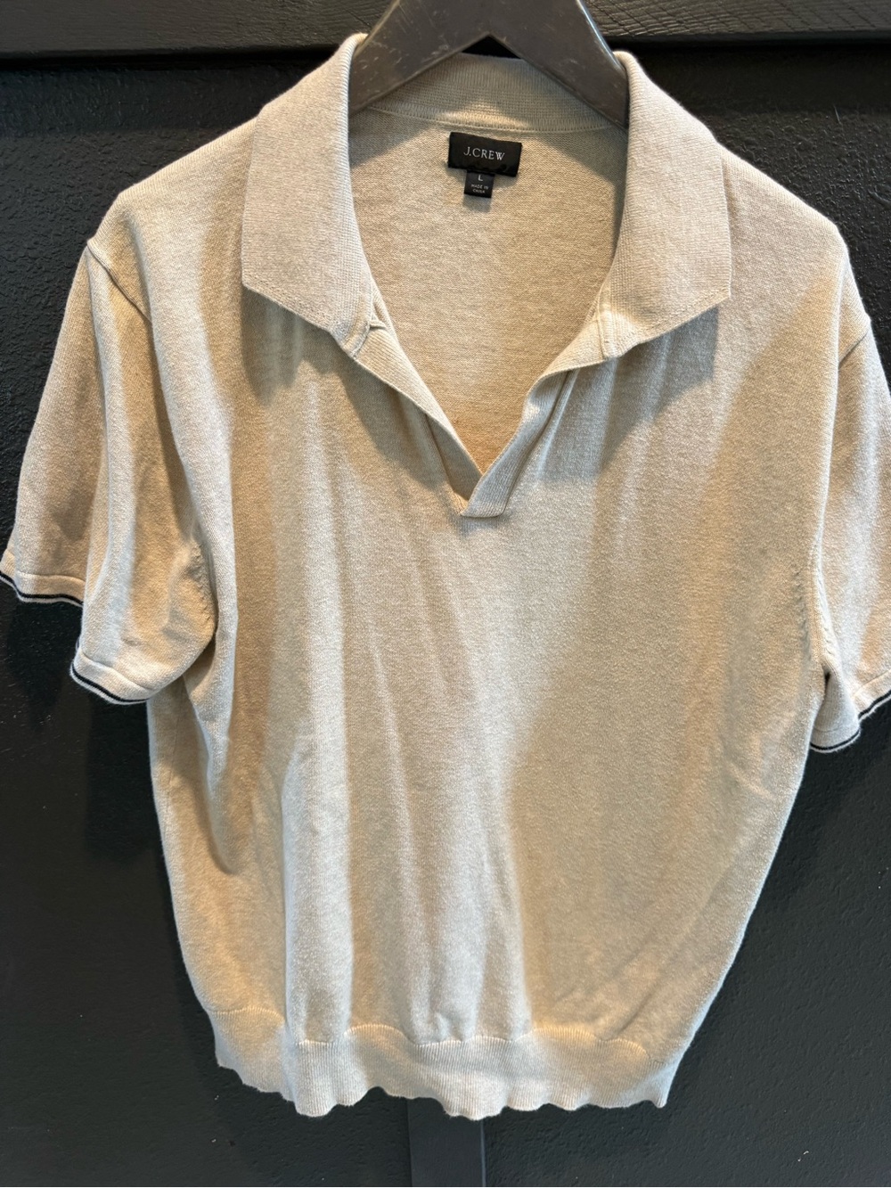 J. Crew Men's Light Beige Knit Polo in Neutral Tone